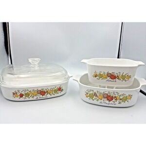 Spice of Life Corning Ware  Collectible Set A-1.5-B, A-2-B, A-10-B/Lid 4 pieces